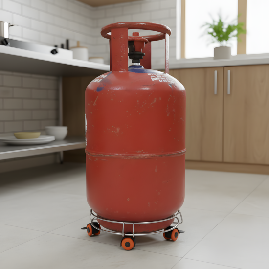 Metal Gas Cylinder Holder With Wheels
